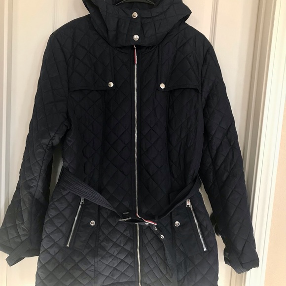 Tommy Hilfiger Navy Blue Hooded Winter Coat - Picture 8 of 16